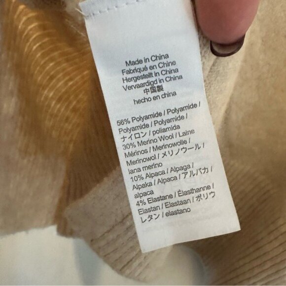 J.Crew Supersoft Yarn Wool Beige Turtleneck Sweater Size Large Cozy Minimalist - Picture 10 of 13